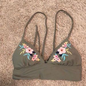 Olive green bikini top -Hollister swim collection
